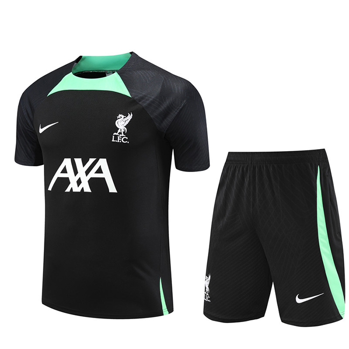 23/24 Liverpool Training Black Jersey Kit short Sleeve (Shirt + Short)-9643302