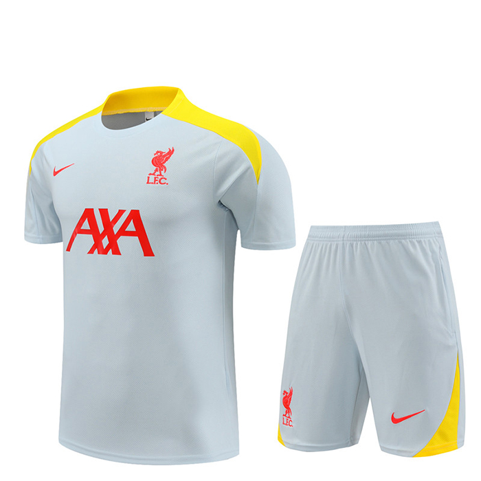 23/24 Liverpool Training Gray Jersey Kit short Sleeve (Shirt + Short)-8862875