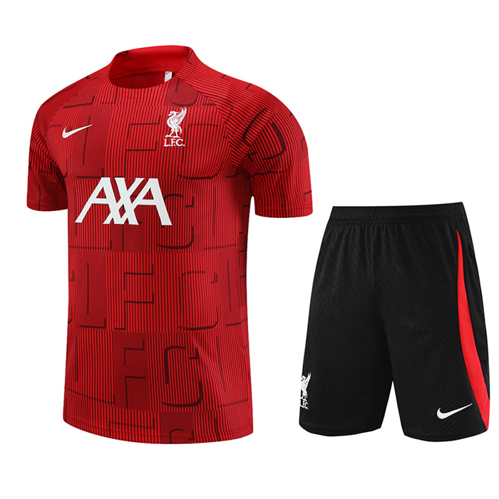23/24 Liverpool Training Red Jersey Kit short Sleeve (Shirt + Short)-1623248