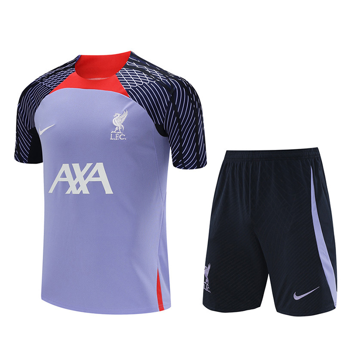 23/24 Liverpool Training Purple Jersey Kit short Sleeve (Shirt + Short)-7137458