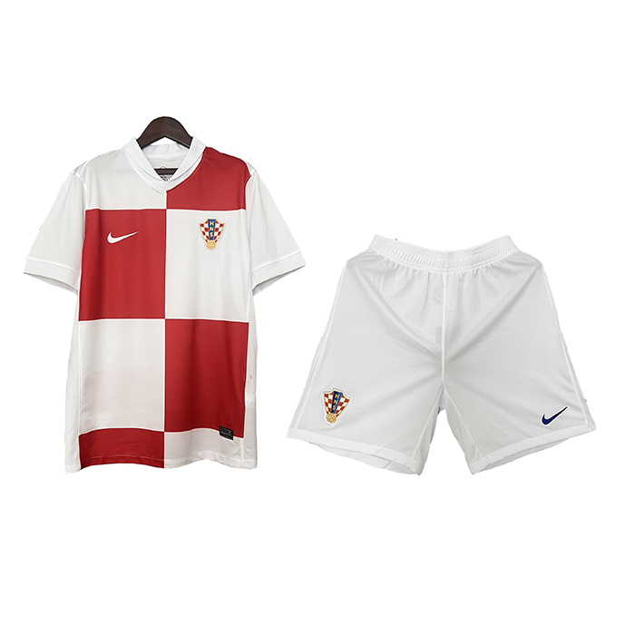 2024 Croatia Home Red White Jersey Kit short Sleeve (Shirt + Short)-4067142