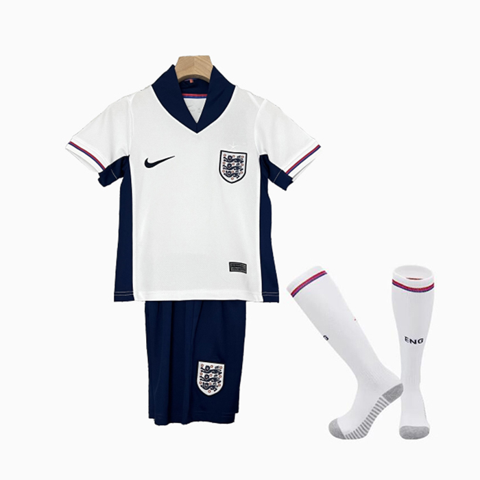 2024 Kids England Home Kids White Jersey Kit short sleeve (Shirt + Short + Socks)-3758554