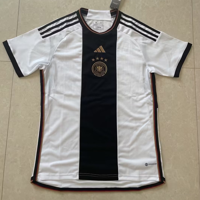 STOCK CLEARANCE 2022 Germany Home Whtie Black Jersey Kit short sleeve-8861993