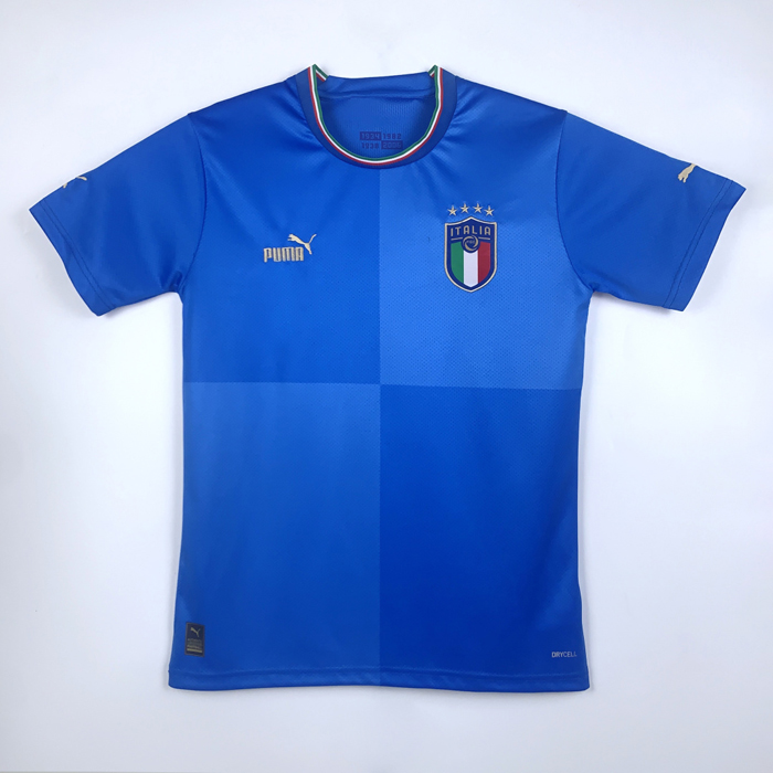 STOCK CLEARANCE 2022 Italy Home Blue Jersey Kit short sleeve-3692222