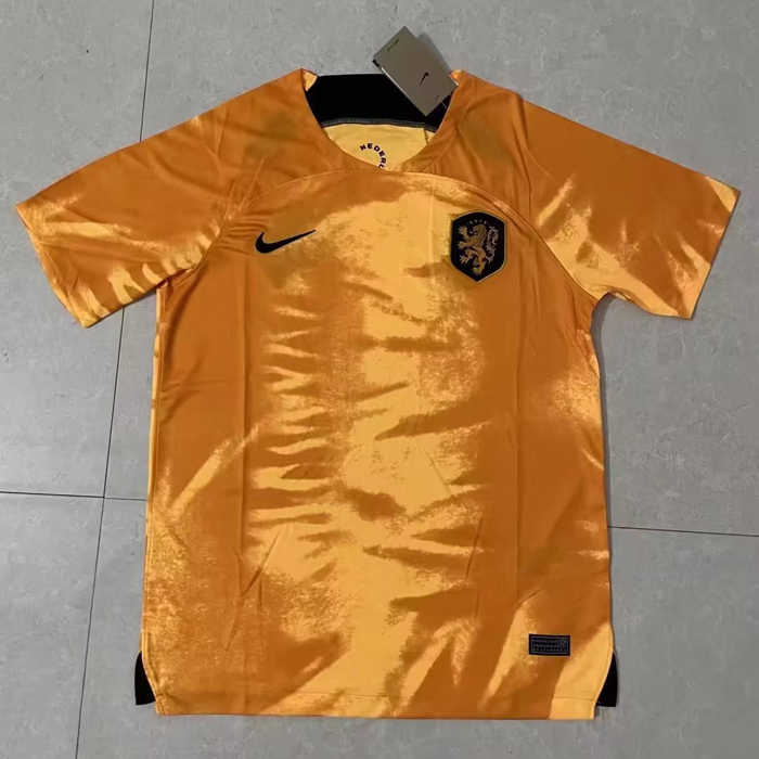 STOCK CLEARANCE 2022 Netherlands Home Gold Jersey Kit short sleeve-1538039