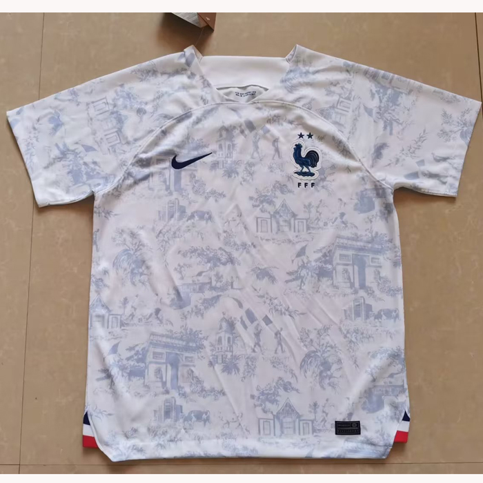STOCK CLEARANCE 2022 France Away White Gray Jersey Kit short sleeve-601987