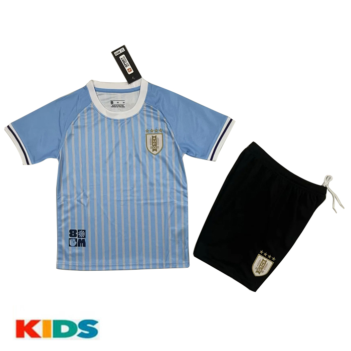2024 Kids Uruguay Home Kids Blue Jersey Kit short sleeve (Shirt + Short)-7875404