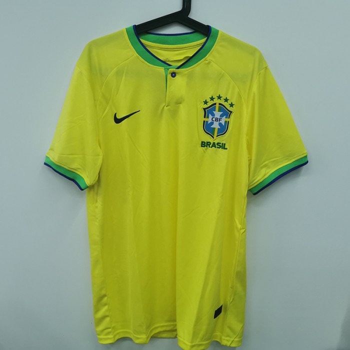 STOCK CLEARANCE 2022 Brazil Home Yellow Jersey Kit short sleeve-3473674