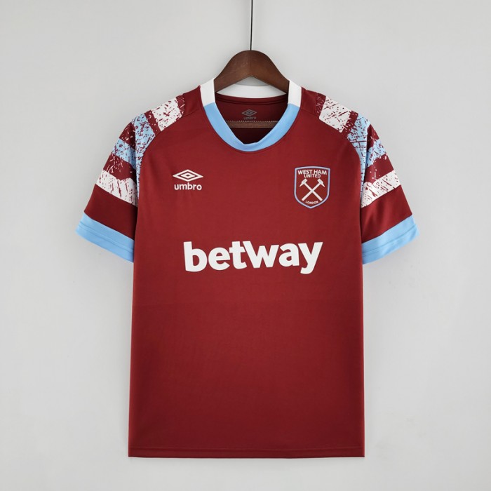 22/23 West Ham United Home Wine Red Jersey Kit Short Sleeve-748046